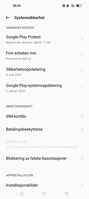 Velg  SIM-kortlås
