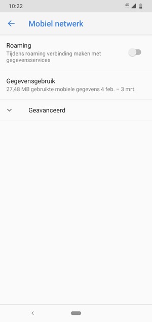 Om van netwerk te wisselen in geval van netwerkproblemen, selecteert u Geavanceerd