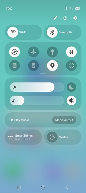 Slide down the top menu again