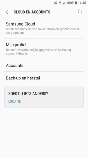 Selecteer Accounts