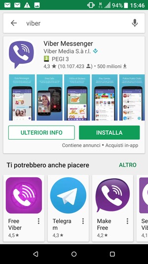 Seleziona l'applicazione