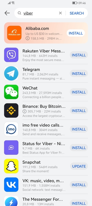 Select the app