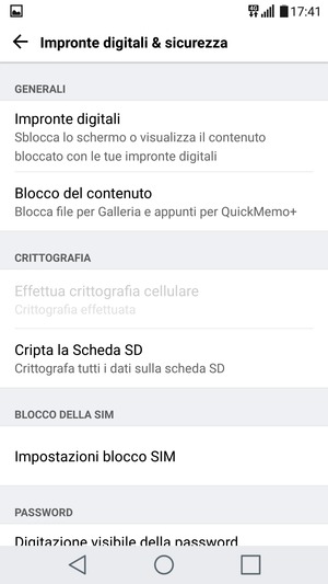 Seleziona Impostazioni blocco SIM