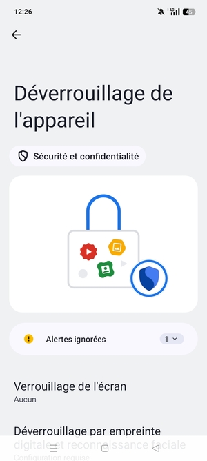 Sélectionnez Verrouillage de l'écran