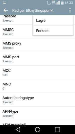 Velg menyknappen og velg Lagre