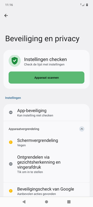Selecteer Schermvergrendeling