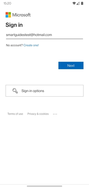 Enter your Email address and select Next