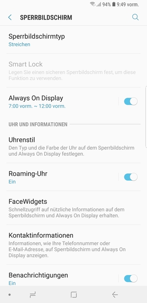 Wählen Sie Sperrbildschirmtyp