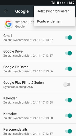 Wählen Sie Jetzt synchronisieren