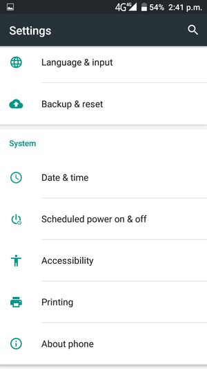Scroll to and select About phone