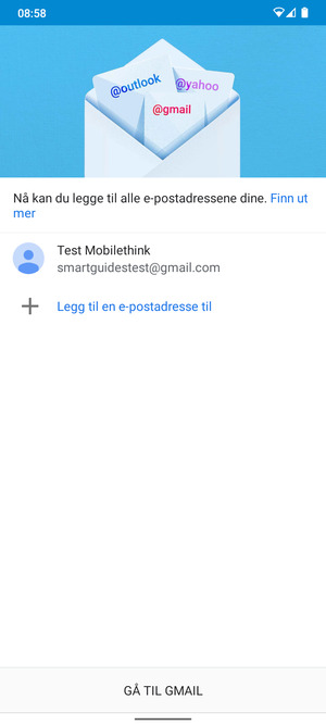 Velg GÅ TIL GMAIL