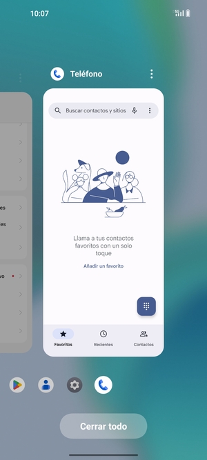 Seleccione Cerrar todo para cerrar todas las aplicaciones en ejecución