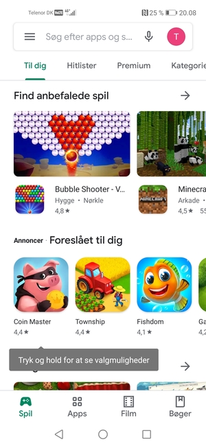 Vælg søgefeltet