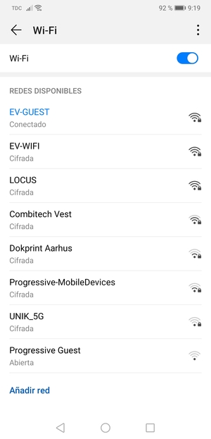 Ahora está conectado a la red Wi-Fi