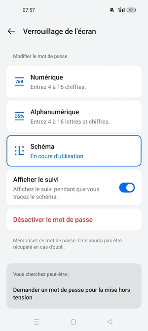 Votre téléphone est maintenant sécurisé par un écran de verrouillage