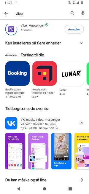 Afvent at installeringen er afsluttet