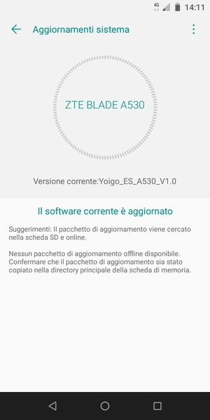 Se il tuo telefono è aggiornato, vedrai la seguente schermata