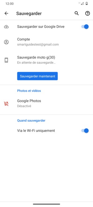 Sélectionnez Compte