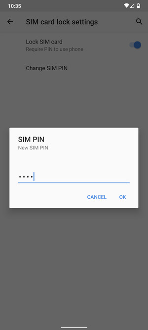 Enter your New SIM PIN and select OK