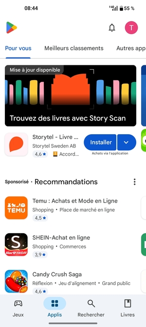 Sélectionnez Rechercher