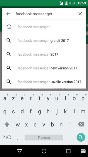 Saisissez le nom de l'appli et sélectionnez Rechercher