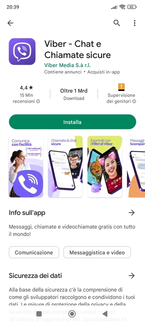 Seleziona Installa