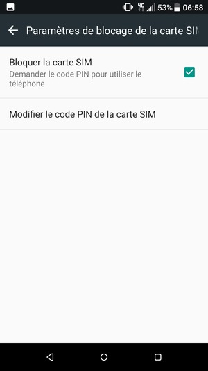 Sélectionnez Modifier le code PIN de la carte SIM