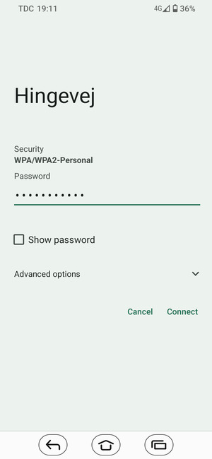 Enter the Wi-Fi password and select Connect