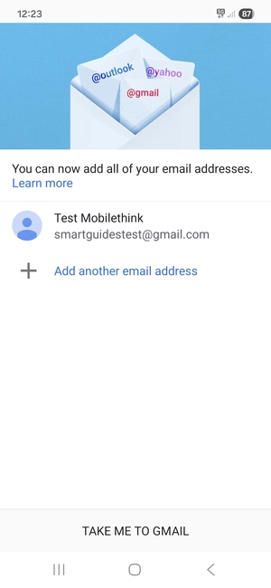 Select TAKE ME TO GMAIL