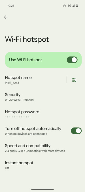 Your phone is now set up for use as a modem