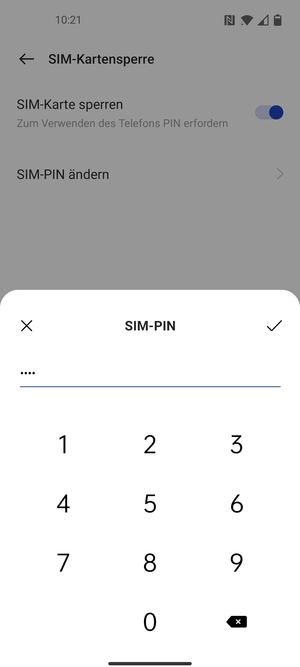 Geben Sie Ihre Alte PIN der SIM-Karte ein und wählen Sie OK