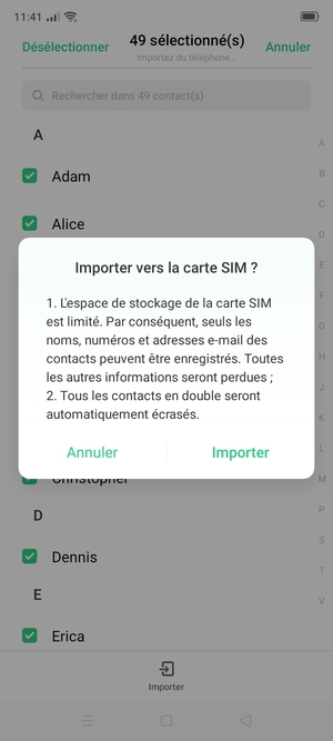 Sélectionnez Importer