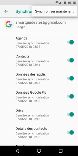 Sélectionnez Synchroniser maintenant