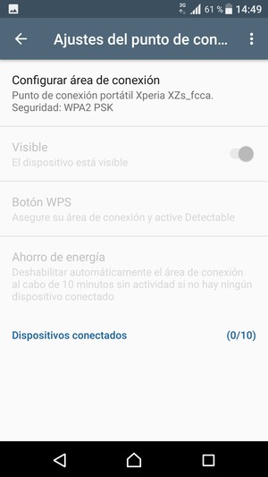 Seleccione Configurar área de conexión