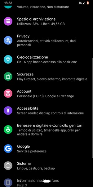 Scorri e seleziona Geolocalizzazione