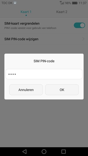 Voer uw Oude SIM PIN-code in en selecteer OK