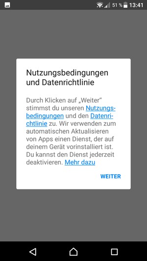 Wählen Sie WEITER
