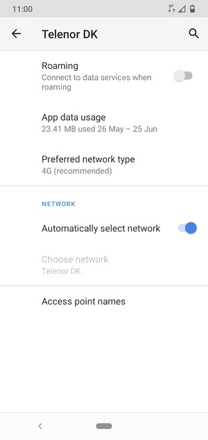 Select Access point names
