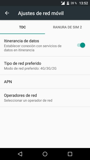 Para cambiar la red en caso de problemas de conectividad, seleccione Operadores de red