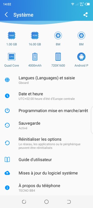 Sélectionnez Mises à jour du logiciel système