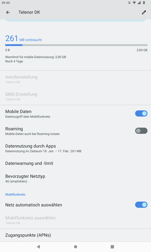 Scrollen Sie und wählen Sie Zugangspunkte (APNs)
