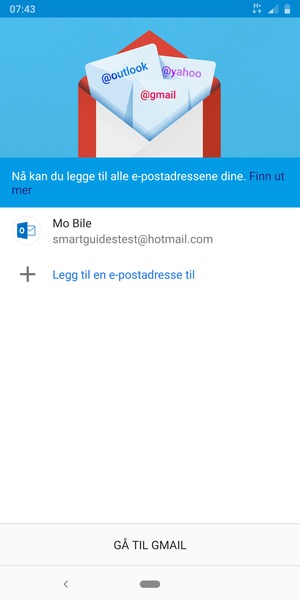 Velg GÅ TIL GMAIL
