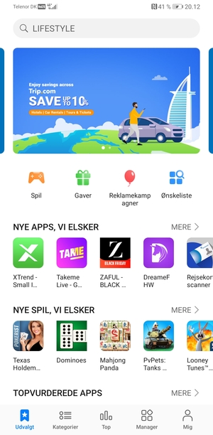 Vælg søgefeltet