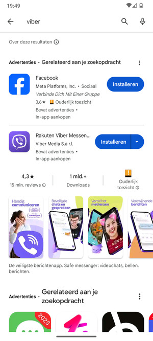 Selecteer de app