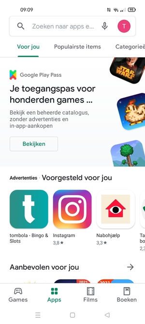 Selecteer de zoekbalk