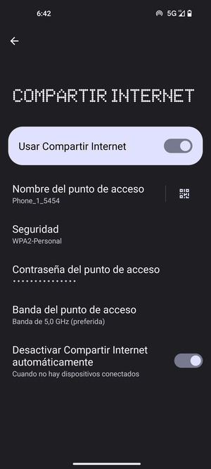 El teléfono ha sido configurado para su uso como módem