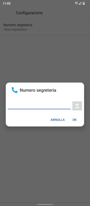 Inserisci Numero segreteria e seleziona OK