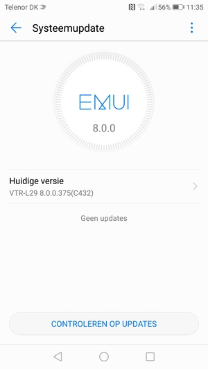Als uw telefoon up-to-date is, zult u het volgende scherm zien