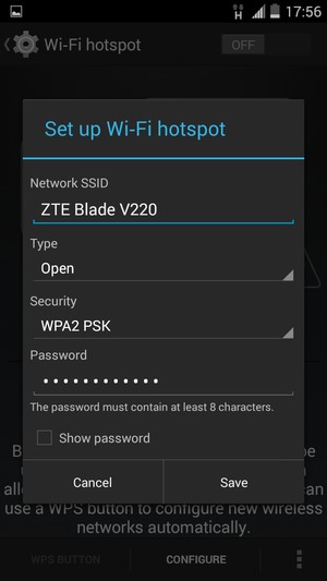 Enter a password of at least 8 characters and select Save