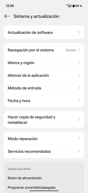 Seleccione Hacer copia de seguridad y restablecer